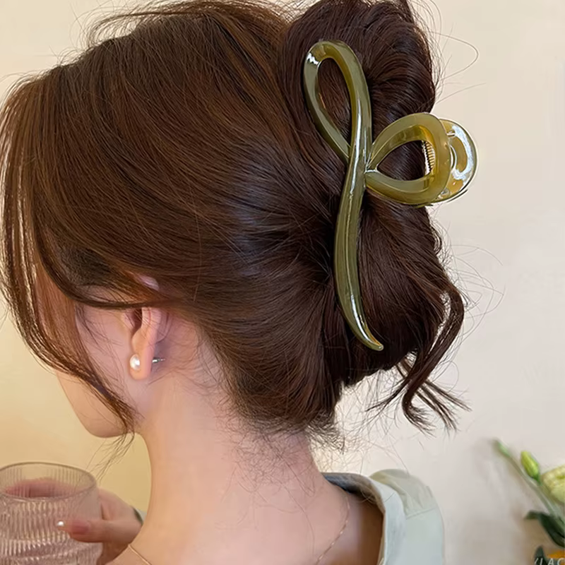 Pince à cheveux élégante avec nœud de couleur gelée pour femmes et filles, ornement de cheveux doux,