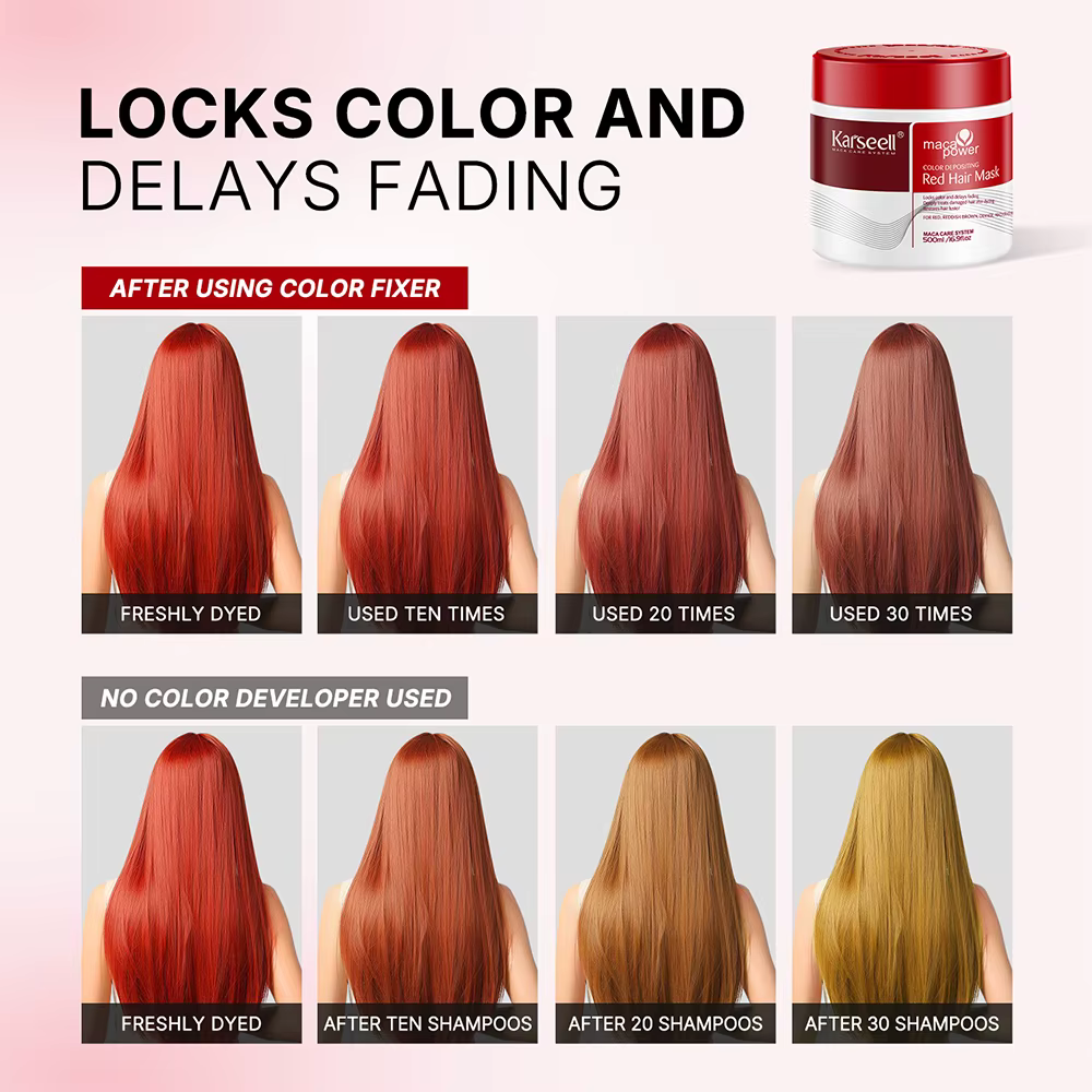 Karseell 500 ml déposant la couleur masque pour cheveux rouges revitalisant stimulant la couleur, hy