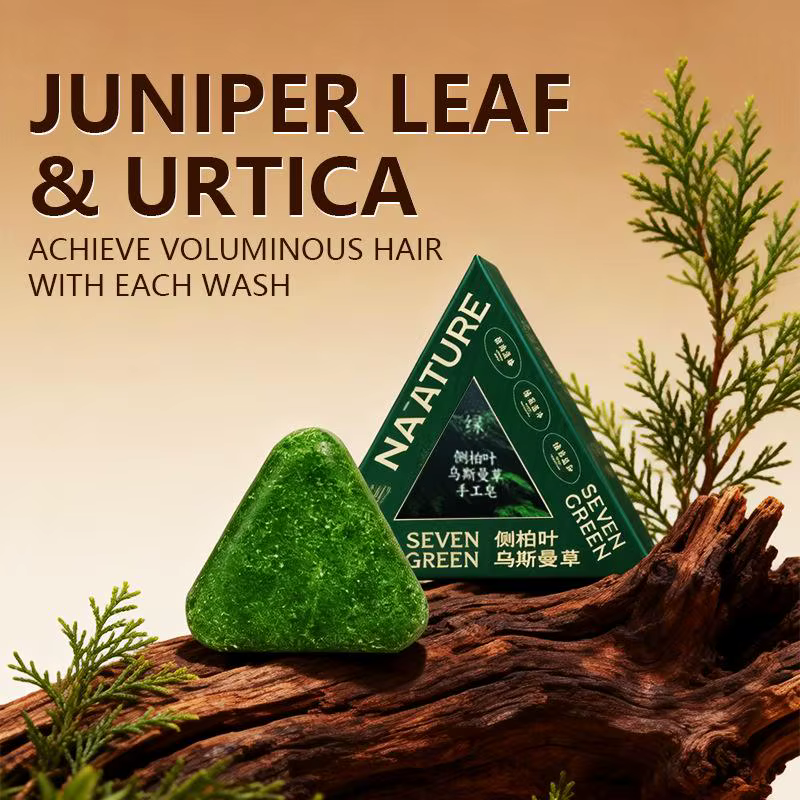 Shampoo solide anti-pelliculaire à base de feuilles d'arborvitae, nettoie en douceur et fortifie les