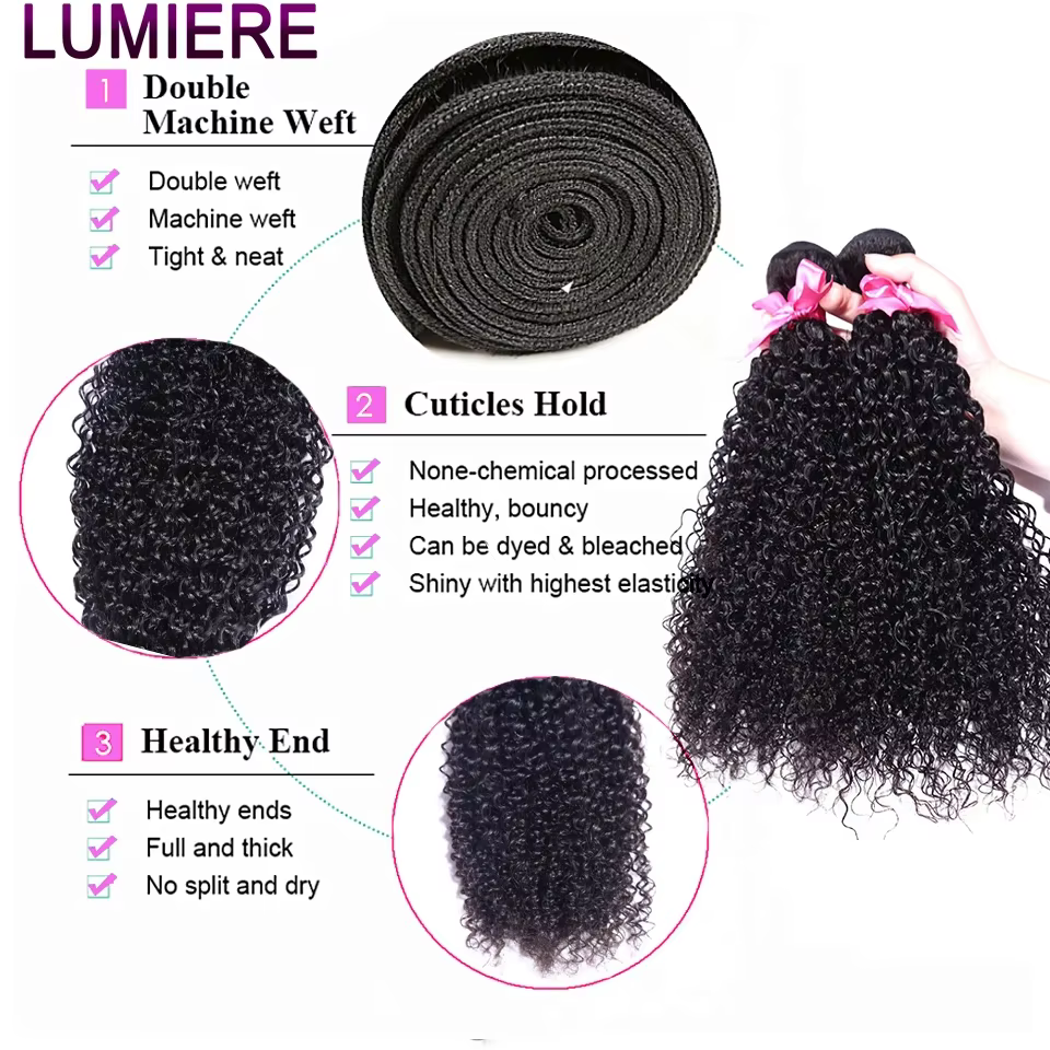 28 30 pouces Afro crépus bouclés cheveux humains Bundle Deal brésilien Afro profond Jerry bouclés br