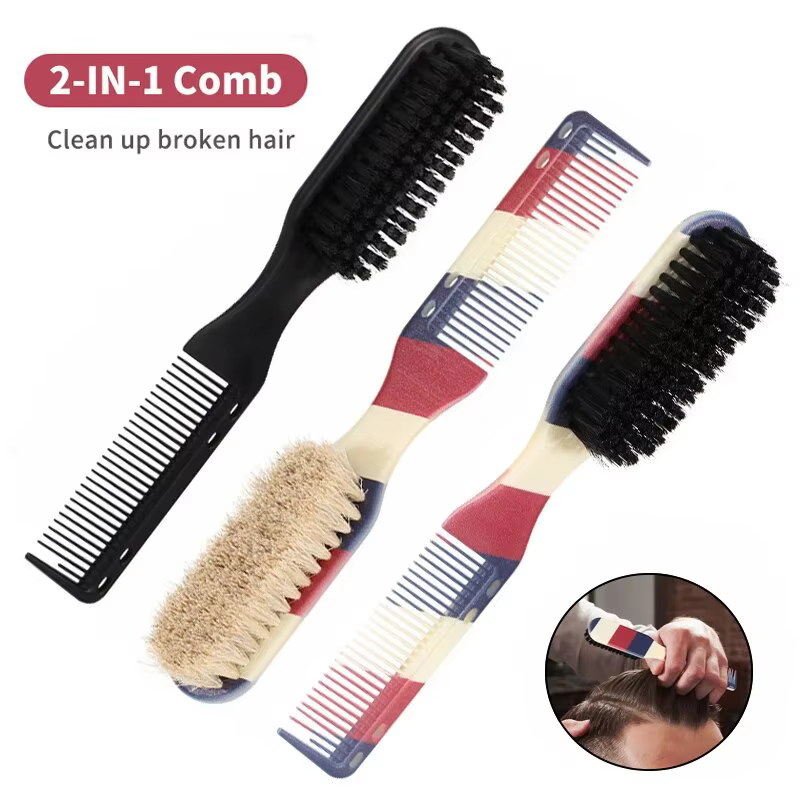 Nouveau Style barbier cou Duster brosse Double face rayé Salon outils de coiffure pour épilation vis