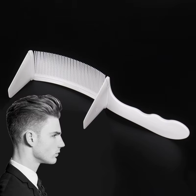 Peigne de positionnement incurvé pour barbier professionnel, 1 pièce, peigne à dessus plat résistant