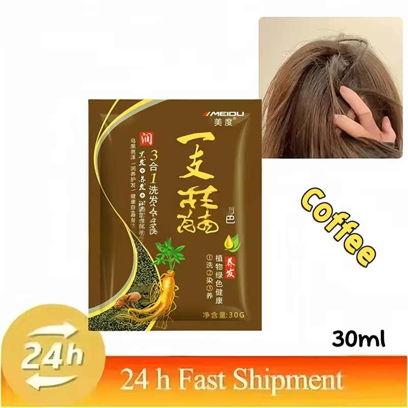 Shampoing de teinture capillaire 3 en 1 pour cheveux gris, crème de soin capillaire nourrissante de