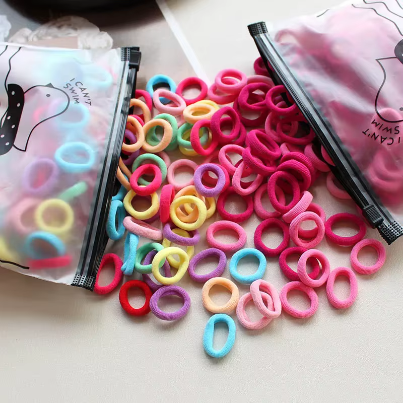 100 pièces 2CM enfants bandes de cheveux élastiques filles gomme Scrunchie élastique pour enfants Ny