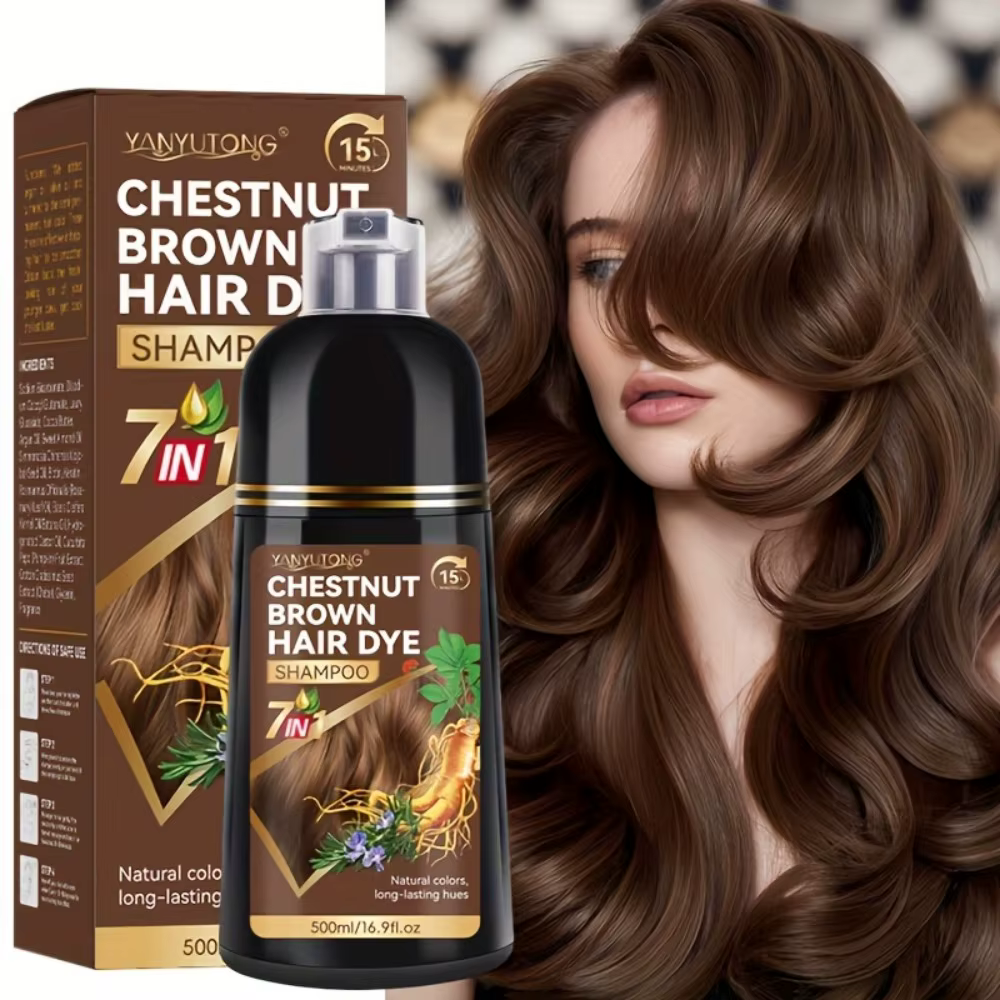 Shampoo colorant pour cheveux 7-en-1 unisexe pour adultes, mousse colorante pour cheveux, colorant p