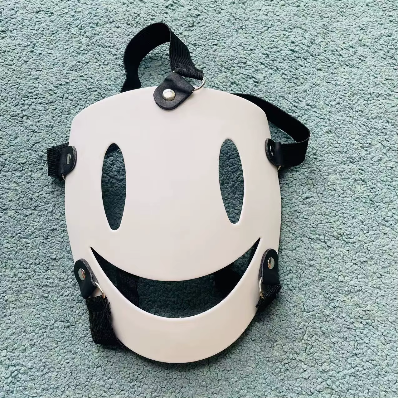 Masque Facial Complet en Plastique Blanc, Polaire, Accessoires de Cosplay d'Halloween, ixde Carnaval