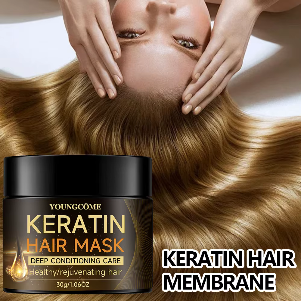 Masque capillaire à la kératine, revitalisant hydratant, doux et lisse, frisottis, soins pour cheveu