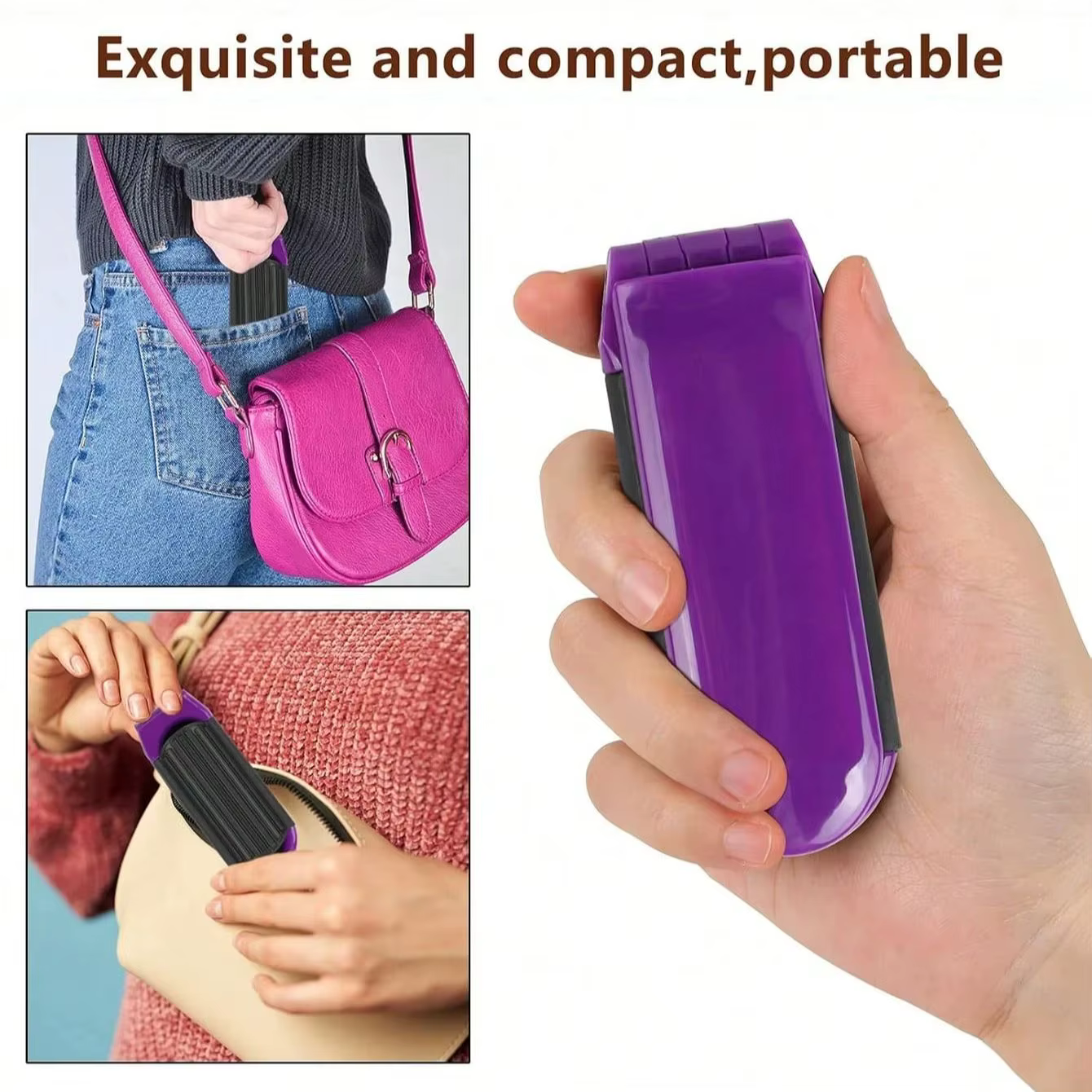 Mini brosse à cheveux pliante 2 en 1, peigne de Massage de la tête, antistatique, Portable, miroir,