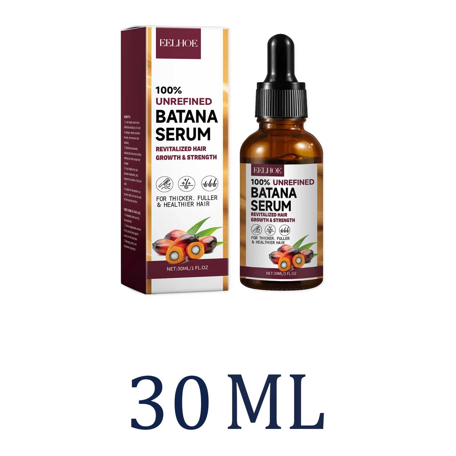 Ensemble de soins capillaires à l'huile de Batana avec shampoing et sérum, huile capillaire naturell