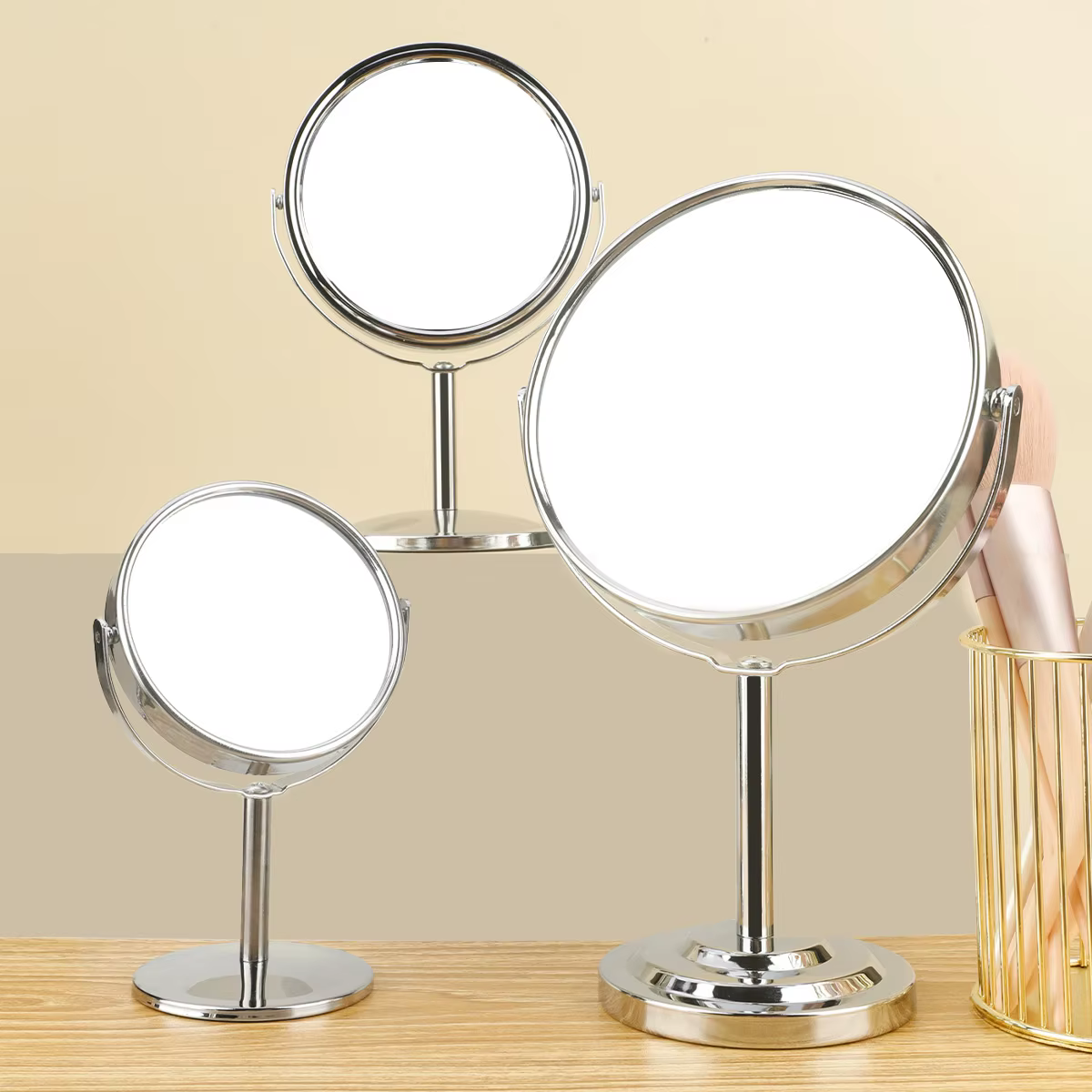 Miroir de maquillage Double face 3/4/5 pouces, avec grossissement 2X, réflexion claire et miroir de 