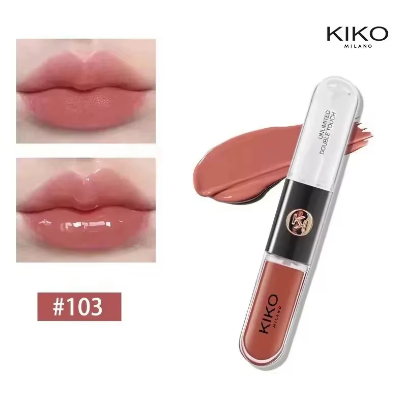 Nouveau Rouge à Lèvres Double Embout Kiko, Gloss Transparent Effet Miroir, Huile à Lèvres Longue Ten