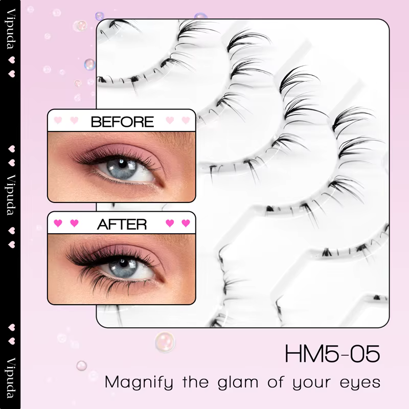 10 paires de cils inférieurs Pack sous les cils cils inférieurs doux 100% bande transparente faite à