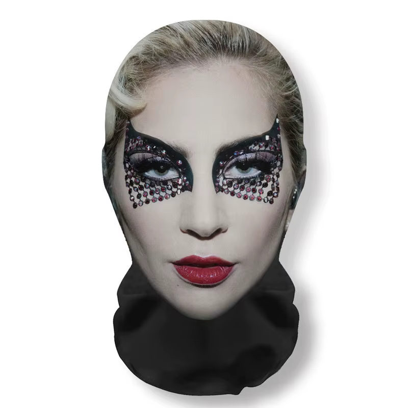 Masque drôle imprimé en 3D, Cosplay Pop Singer Lady gaga, masques complets en maille élastique respi