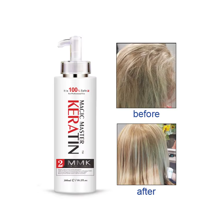 Traitement capillaire professionnel sans formol pour cheveux abîmés à la kératine, 300 ml, Magic Mas