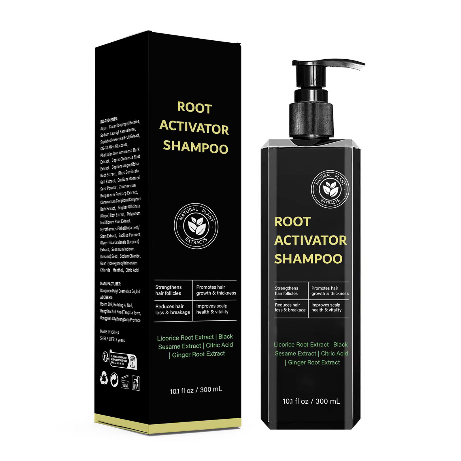 Shampoing Anti-calvitie épais, 300ML, activateur de racines, nourrissant, repousse des cheveux, pour