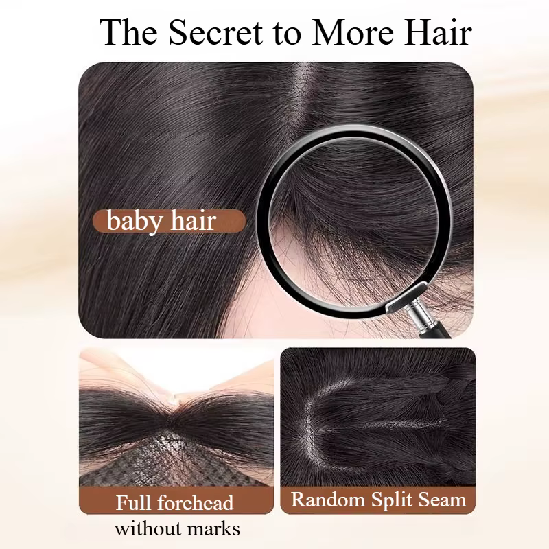 Perruque femme Figure-huit frange ajouter du Volume à la haut de la tête frange naturelle Extensions