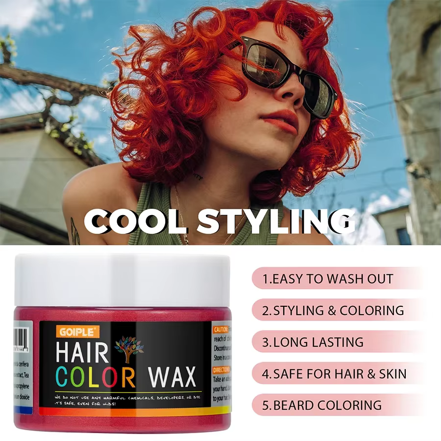 Cire colorante pour cheveux pour la Saint-Valentin, pour hommes et femmes, argile capillaire, teintu