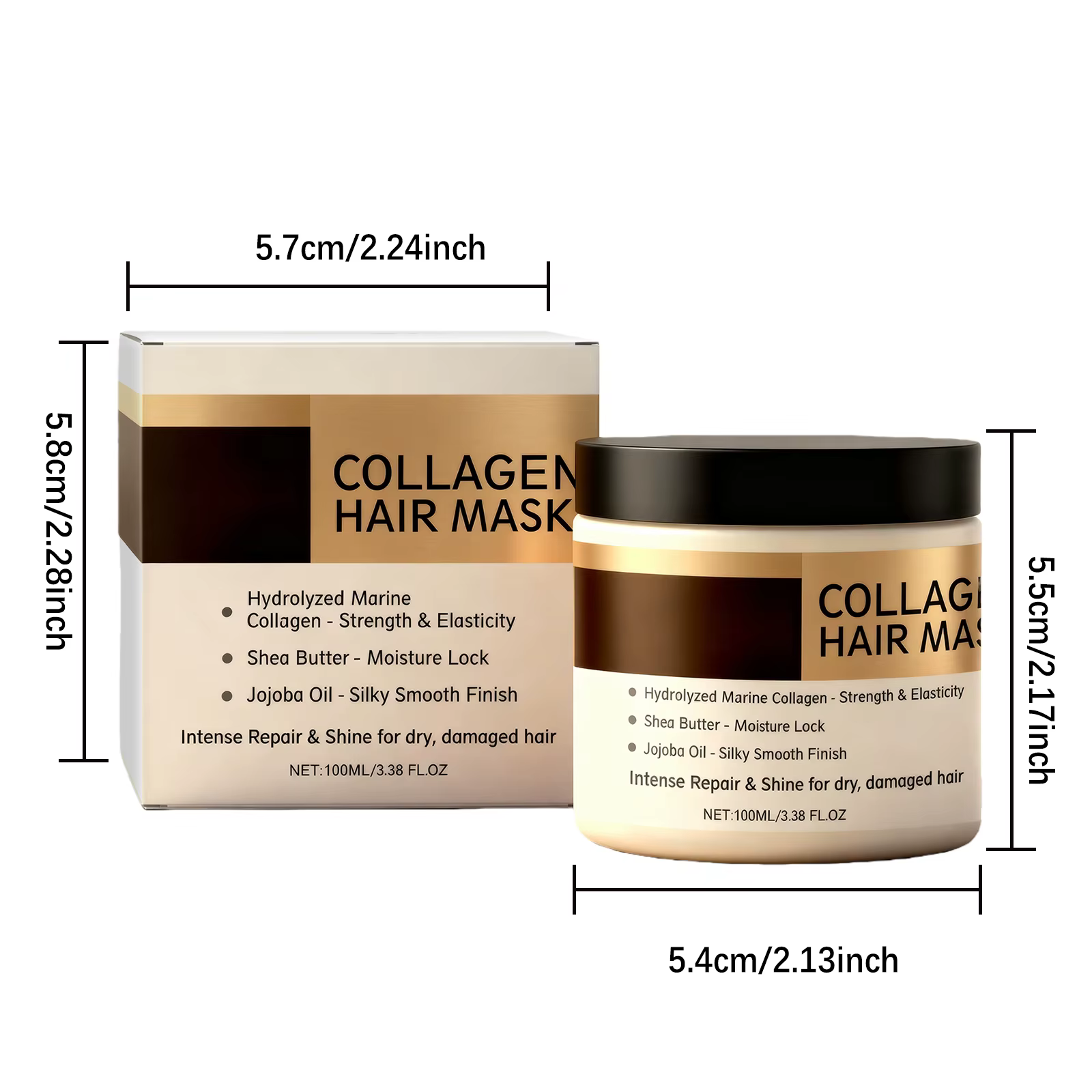 Masque capillaire au collagène, huile de noix de coco, revitalisant hydratant, doux et lisse, soin s