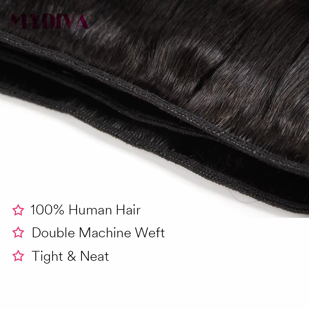 Tissage en lot brésilien naturel Remy lisse, Extensions de cheveux de 10 à 30 pouces, couleur noire