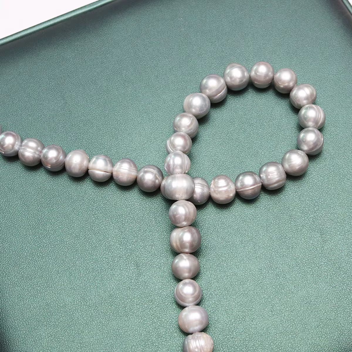 Perle d'eau douce naturelle de classe A, perles rondes grises en nacre, bijoux exécutifs, collier à 