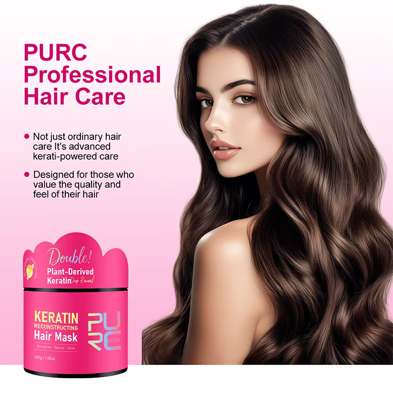 PURC kératine masque capillaire réparation cheveux endommagés lissage douceur réduit la sécheresse f