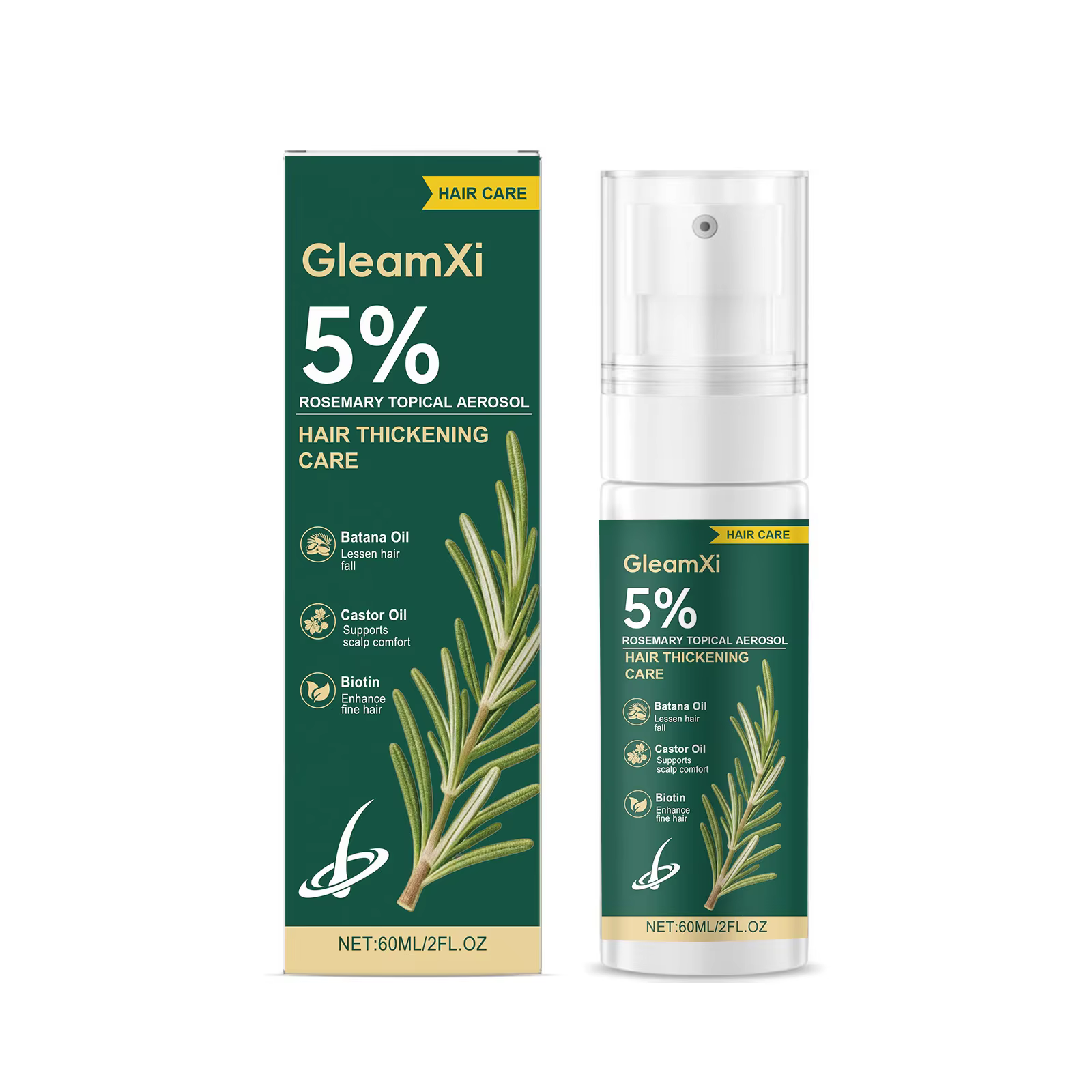 Spray épaississant pour cheveux à la rosmarine, réparation des dommages, nourrissant le cuir chevelu