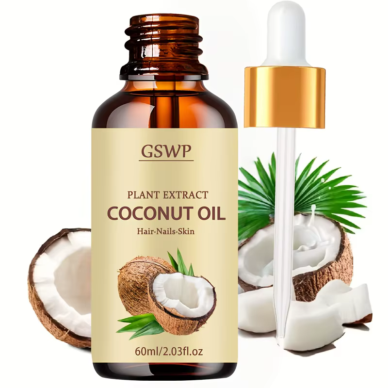 L'huile de coco GSWP est parfaite pour prendre soin des cheveux secs, emmêlés, nourrit les ongles et
