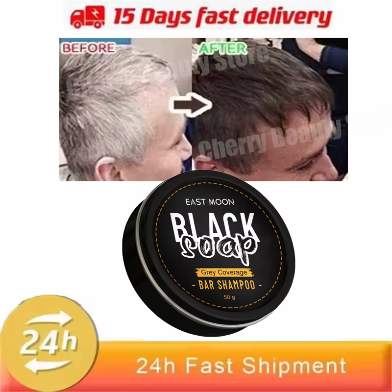 Shampoing pour cheveux blancs à noirs, savon de couleur naturelle, restauration de la barbe grise, t