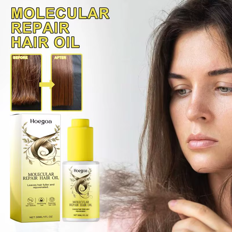 Huile de soin du cuir chevelu Hoegoa, nourrit les cheveux, hydrate le cuir chevelu, massage quotidie
