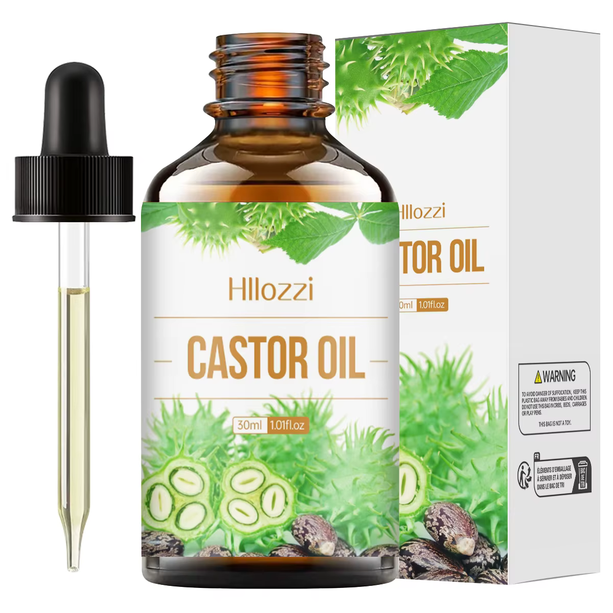 L'huile essentielle de ricin a un parfum unique et convient aux soins capillaires, au massage corpor