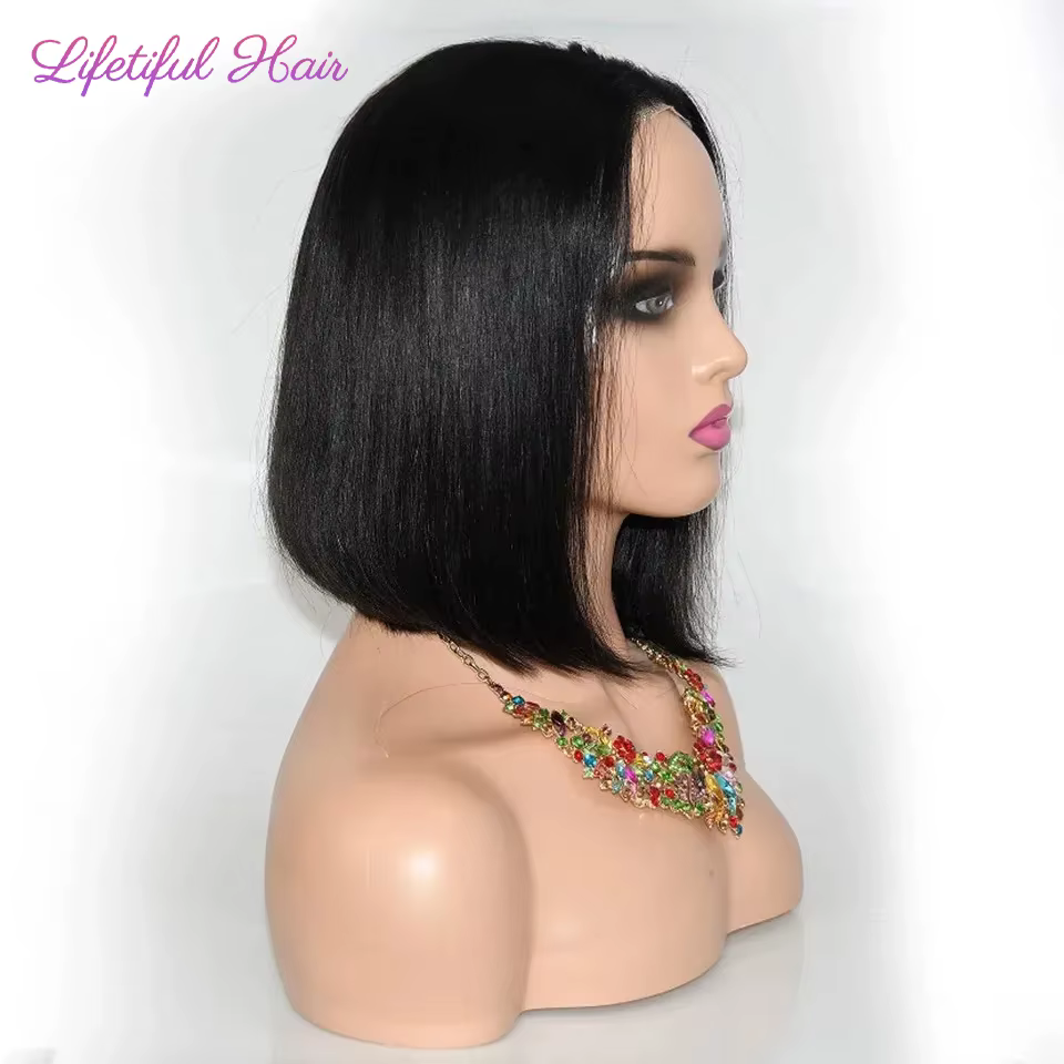 Perruques Cheveux Humains Sans Colle 4x4 Lace Transparente Perruque Courte Perruques Cheveux Humains