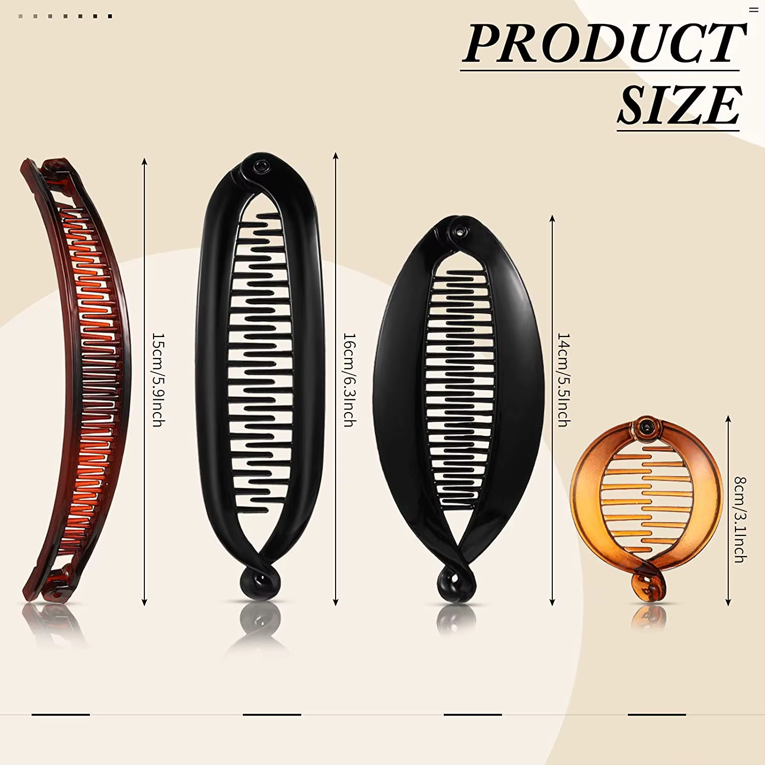 12 pièces pinces à cheveux banane peignes classiques grand Double peigne pince à cheveux queue de po