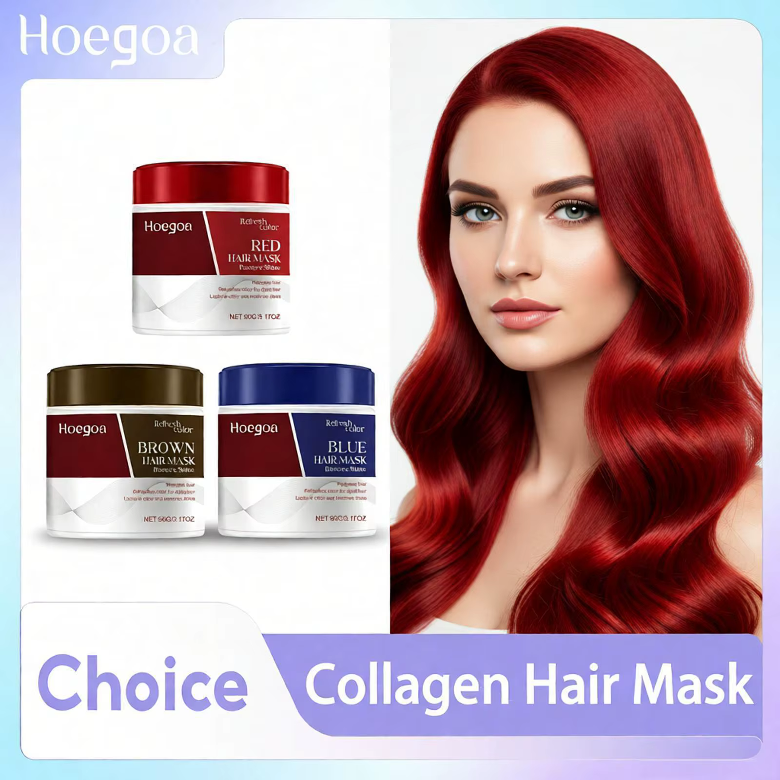 Masque capillaire au collagène pour supplément de couleur de cheveux rouge bleu brun nourrir en prof