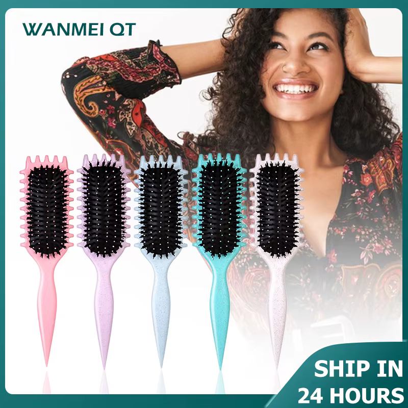 Brosse à bonbons pour cheveux bouclés, démêlante avec des dents, réduit la séparation de la traction