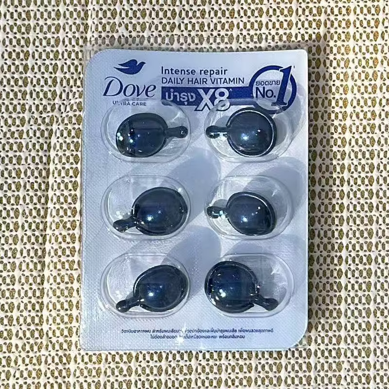 Capsules d'huile capillaire thaïlandaise, soin nourrissant portable sans rinçage pour cheveux secs e