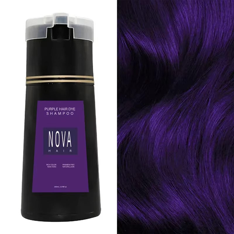 Nova – shampoing 3 en 1 pour teinture capillaire, 200ml, pour coloration instantanée, pour hommes et