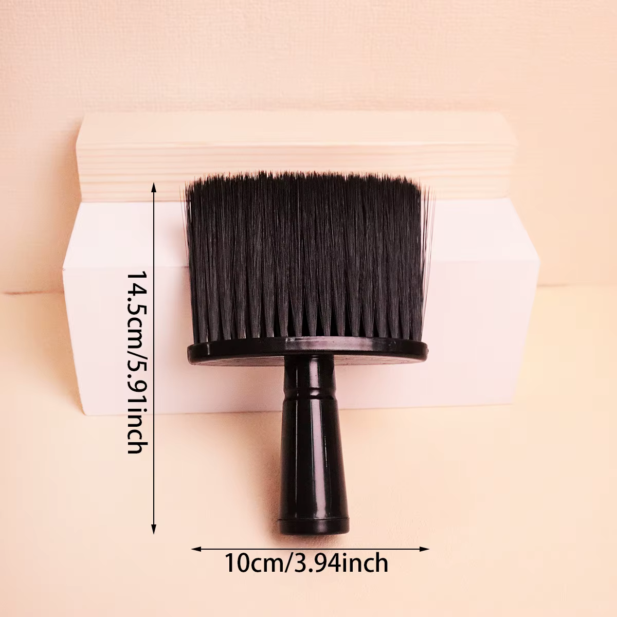 1 brosse à cheveux pour le cou, brosse noire de nettoyage doux pour le visage, adaptée aux coiffeurs