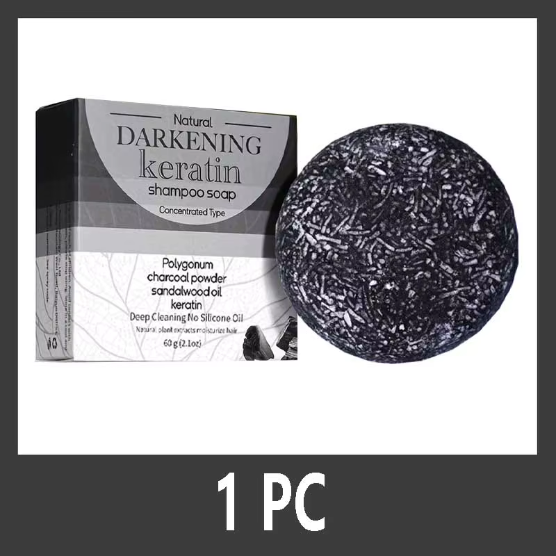 Barre de shampoing pour hommes, savon noir, nourrit les cheveux foncés, nettoie en profondeur, shamp