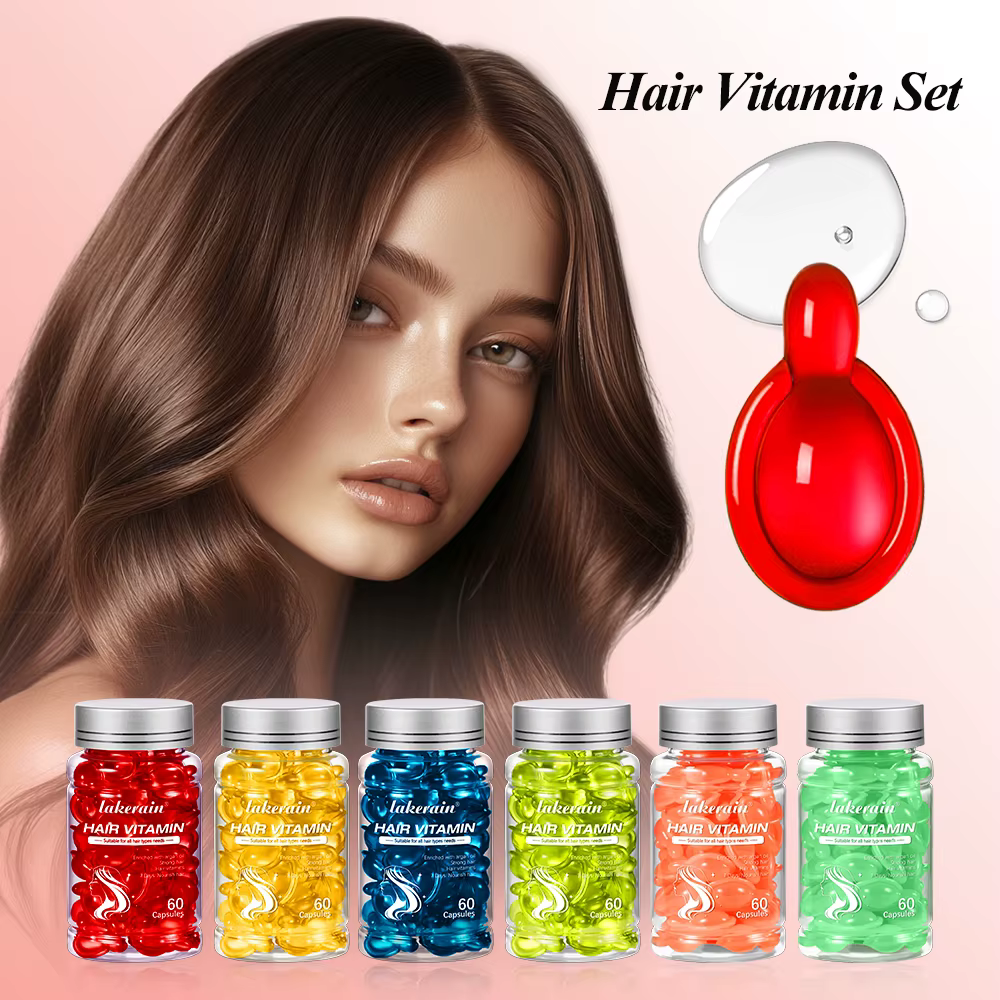 Ensemble de soins capillaires à l'huile vitaminée d'argan marocain, 6 bouteilles, Essence, réparatio