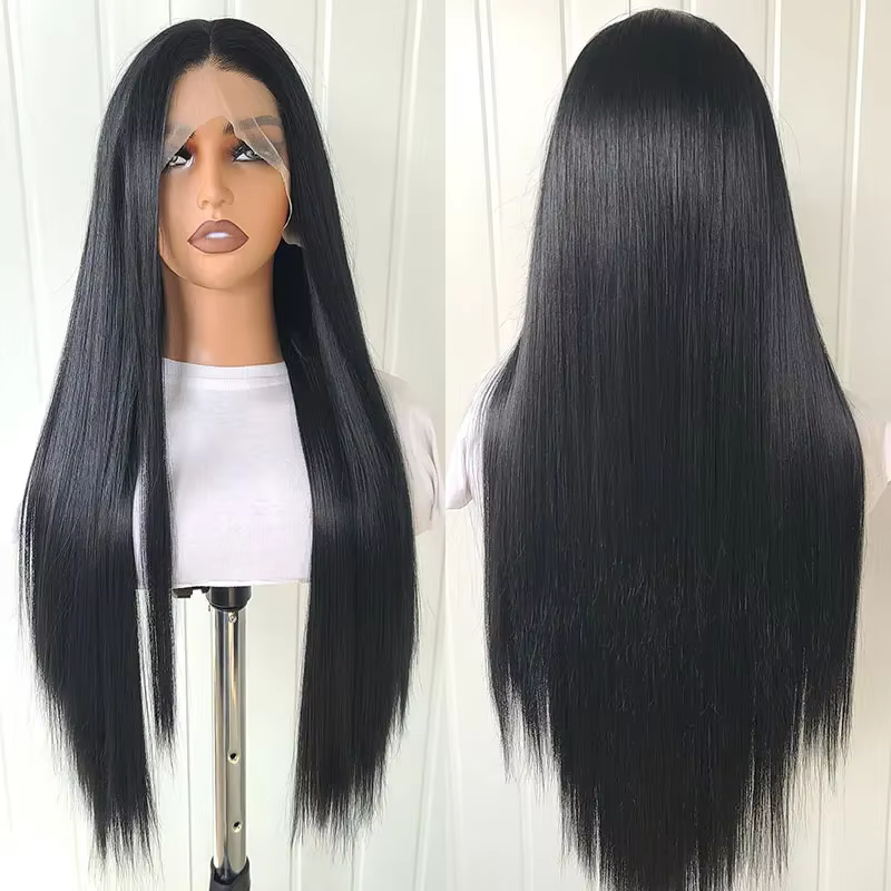 13*4 perruques avant de dentelle perruques droites pour les femmes avec des cheveux synthétiques de