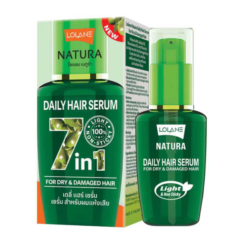 Huile capillaire thaïlandaise LOLANE 50 ml, soin sans rinçage à l'huile d'olive et à l'acide hyaluro
