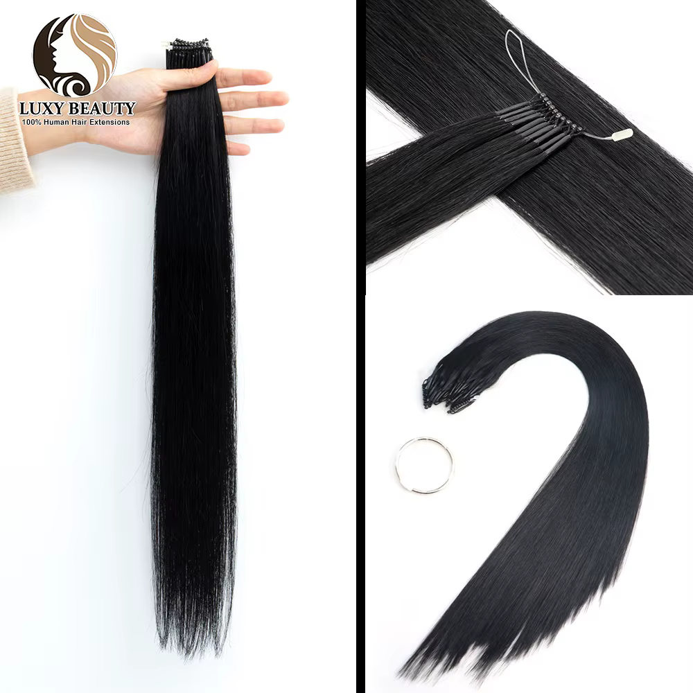 8D Micro perle Extensions de cheveux humains Silicone Nano anneau Extension de cheveux Invisible Min