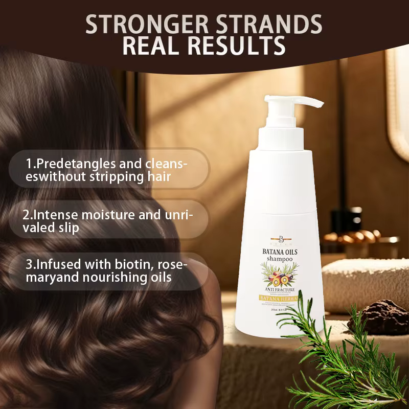 Shampoo à l'huile de Batana 200 ml, renforce les cheveux, contrôle durable l'huile, anti-pelliculair