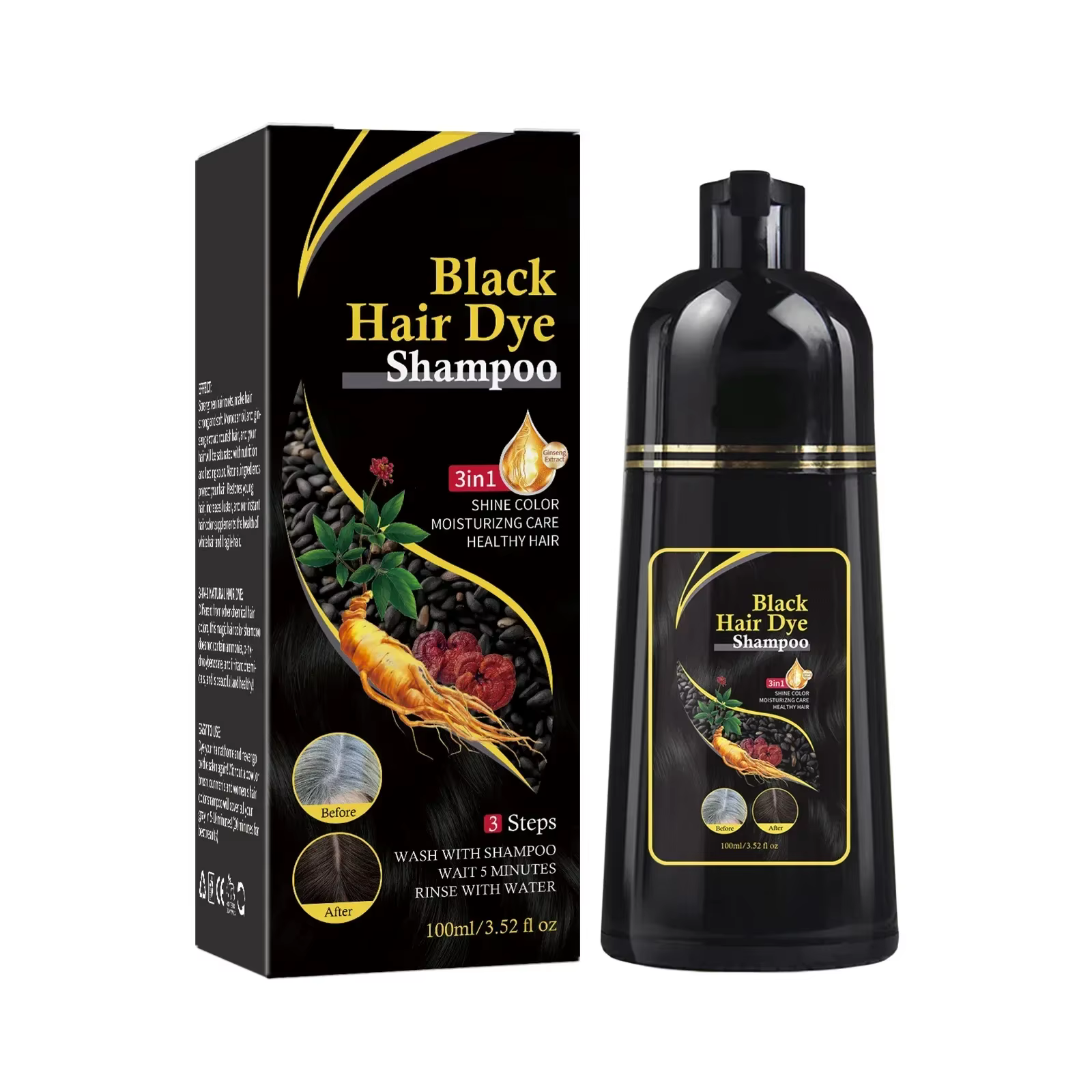 Shampooing 3 en 1 à base de plantes naturelles pour hommes et femmes, embaupour cheveux, couverture