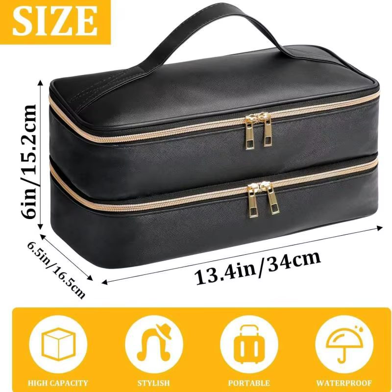Étui pour sèche-cheveux imperméable à double couche, sac de voyage portable de grande capacité pour