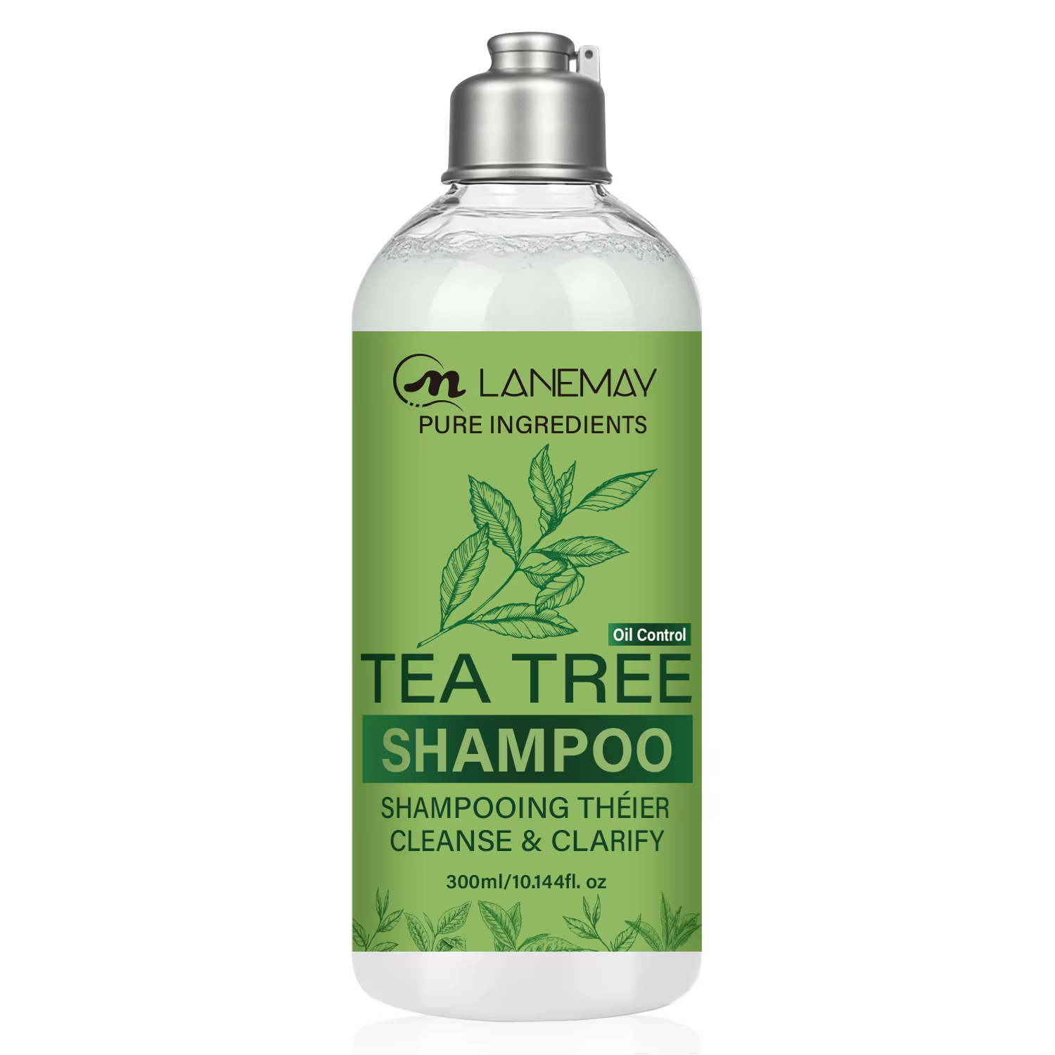 Shampoo à l'arbre à thé – 300 ml. Formulé avec de l'huile essentielle d'arbre à thé, du romarin et d
