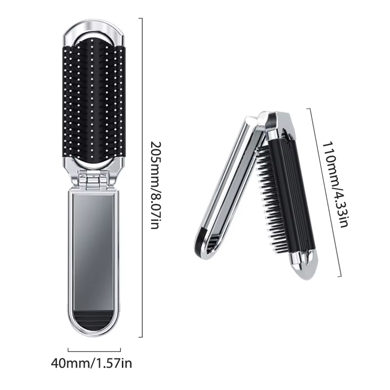 Mini brosse à cheveux pliante, peigne de Massage de la tête, antistatique, Portable, brosse à cheveu