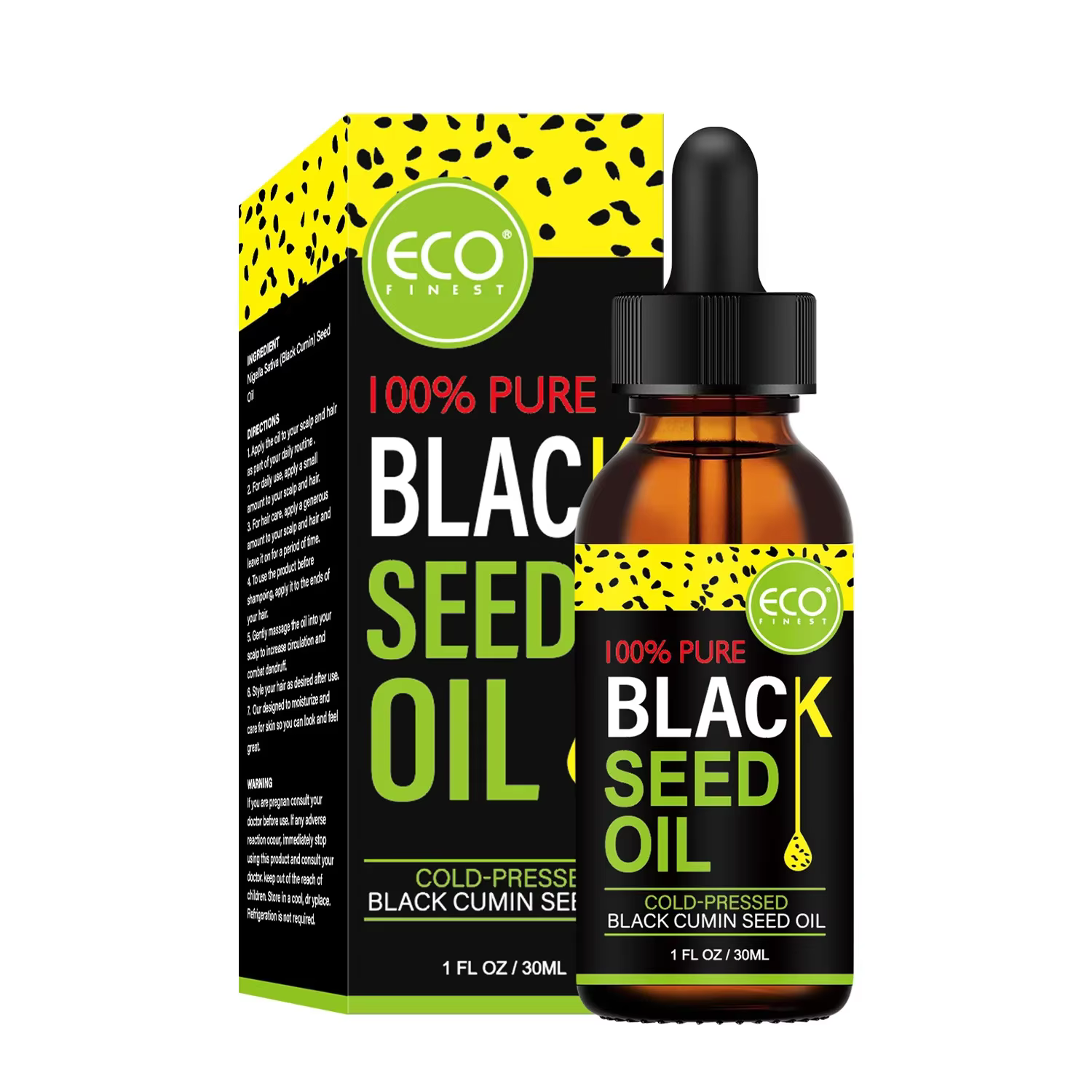 Huile de cumin noir multi-usage 30/60/120ml, huile de ricin noire vierge pressée à froid, soin de la
