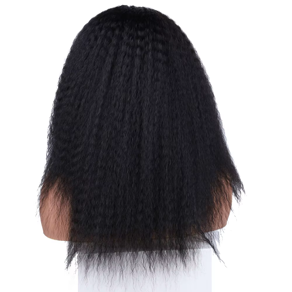 Perruque de cheveux synthétiques crépus bouclés 14 pouces perruque de bandeau synthétique Afro longu