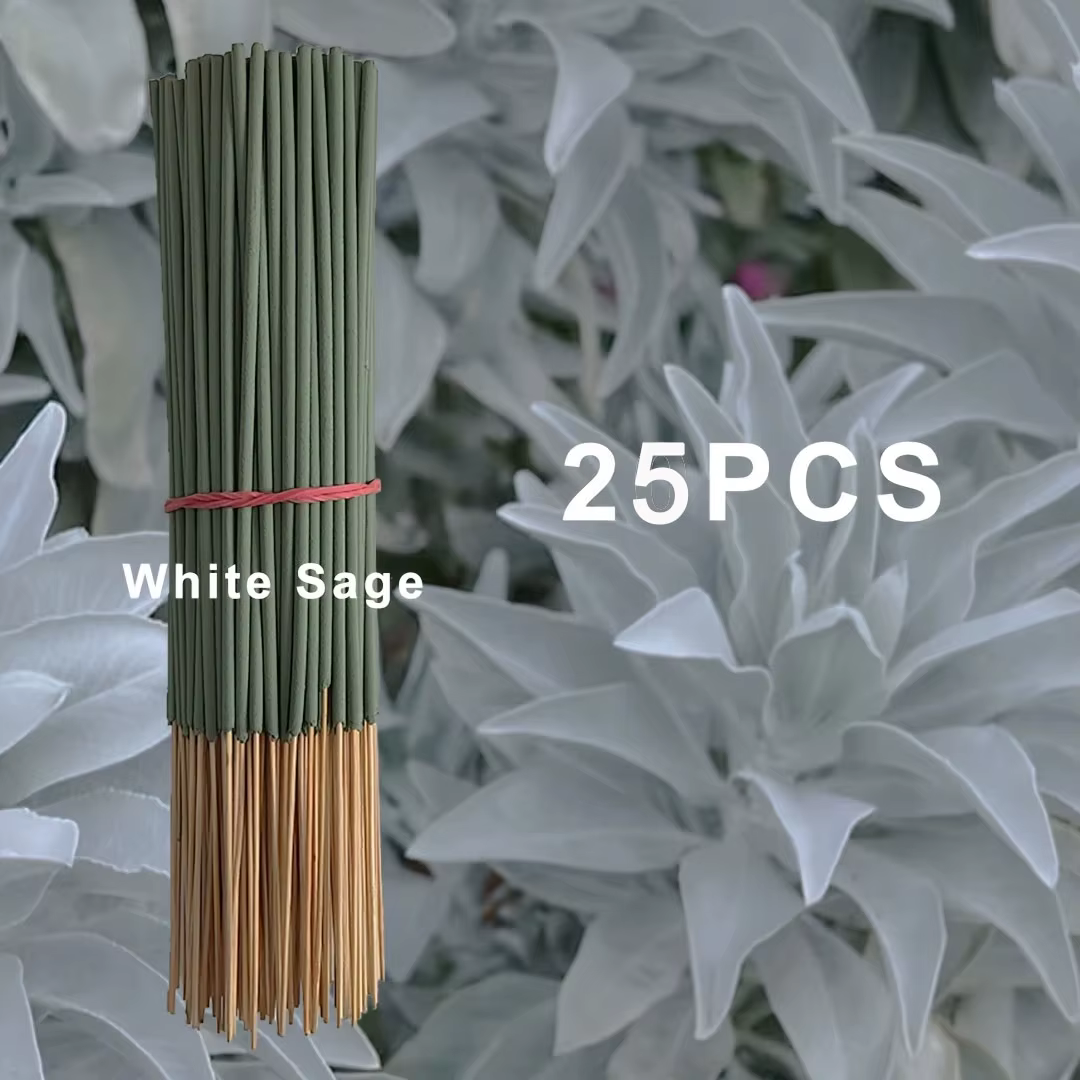 20/50 bâtons d'encens de sauge blanche, 8.66 pouces, adaptés au yoga et à la méditation, purifie l'e